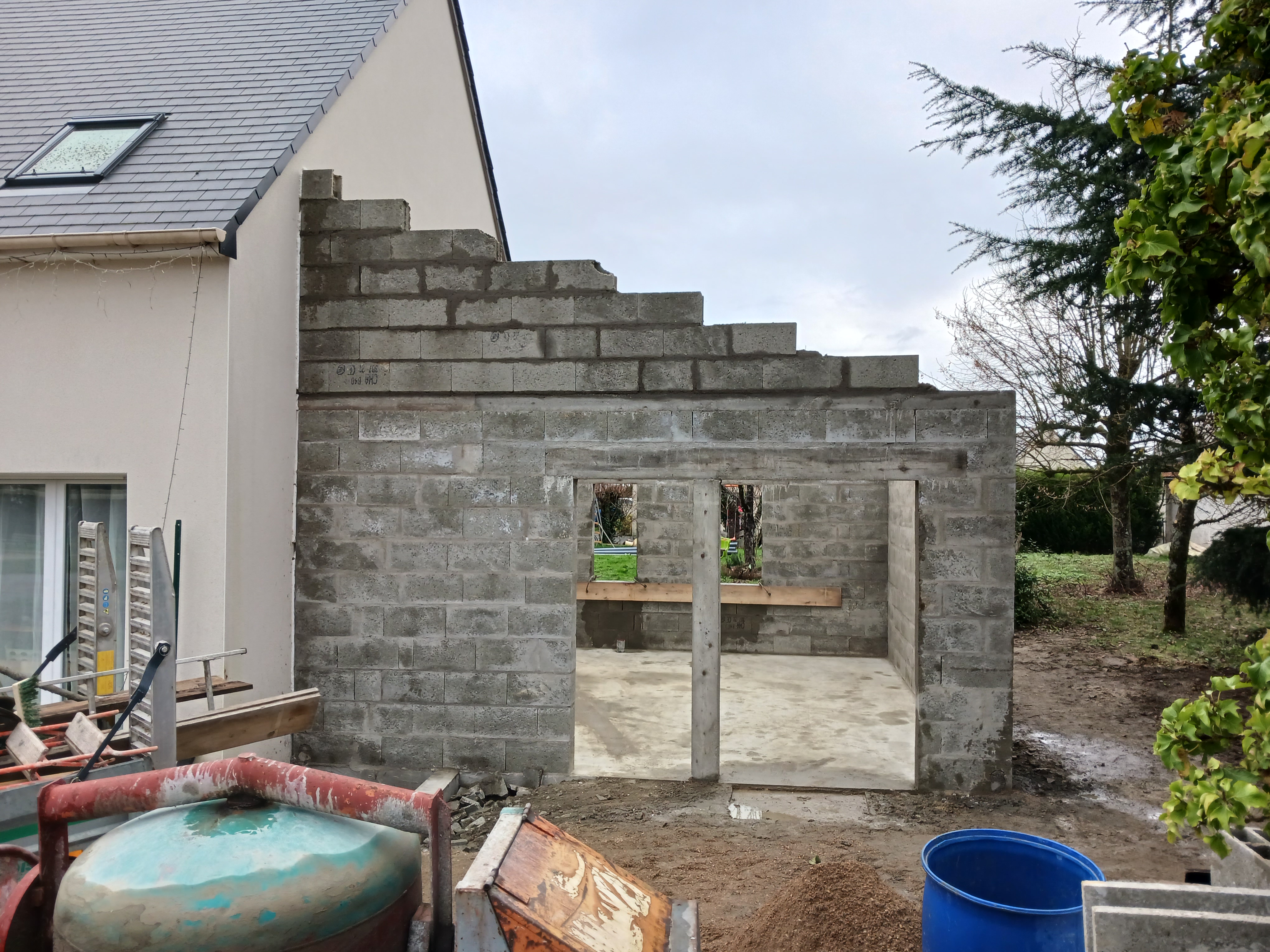 20230204_112237 Maçonnerie mur extension